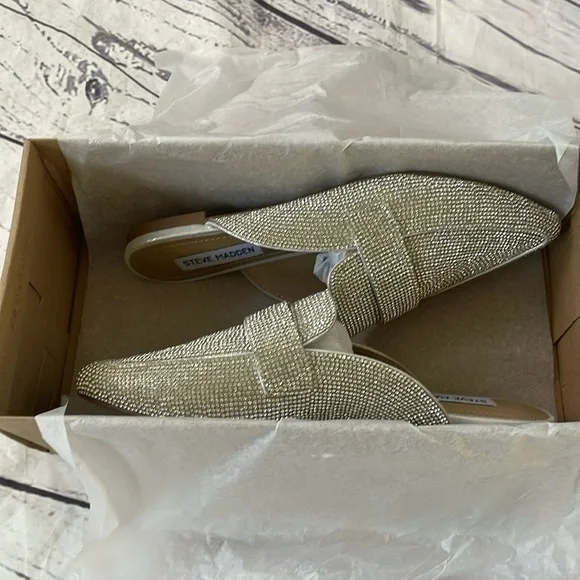♥️Steve Madden♥️ Flate Rhinestone mules/Loafers size (7) - Picture 6 of 9